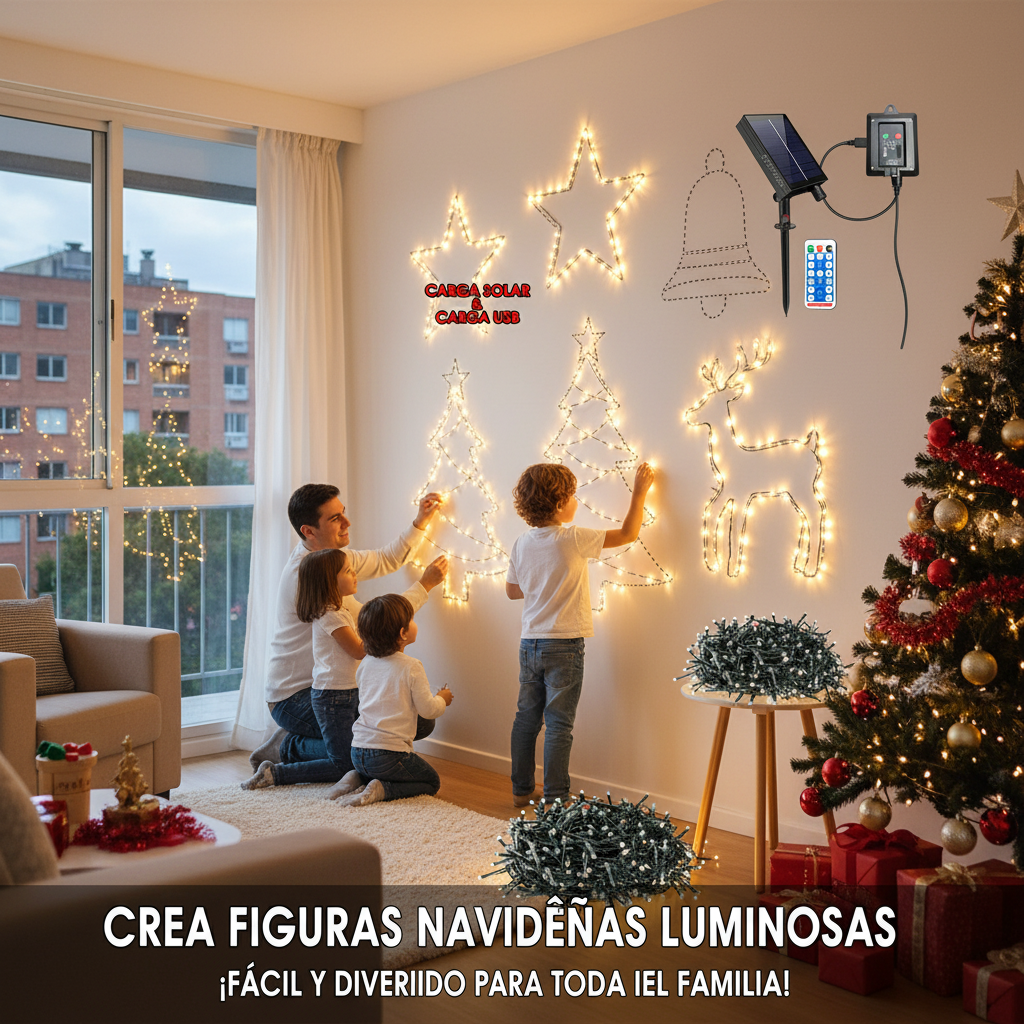 Luces Navidad  Energía Solar Prem 100Led