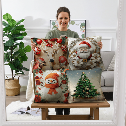 Set Fundas Navideñas x4 Con Luces SFN01