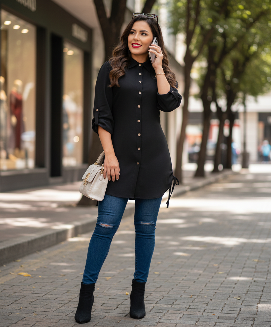 Blusón camisero vestido  ANA